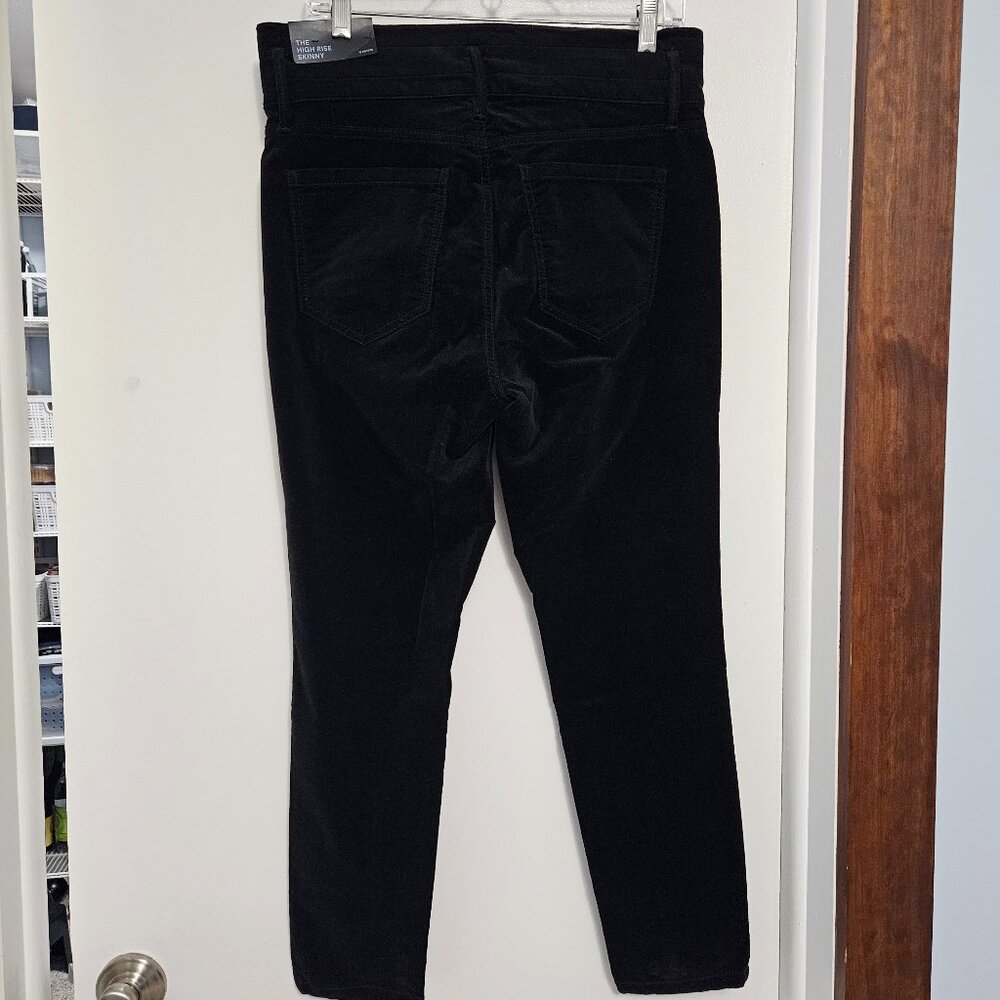 Ann Taylor High Rise Black Velvet Skinny Pants (new)